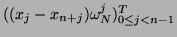 $((x_j - x_{n+j}) \omega_N^j)_{0 \leq j < n-1}^T$